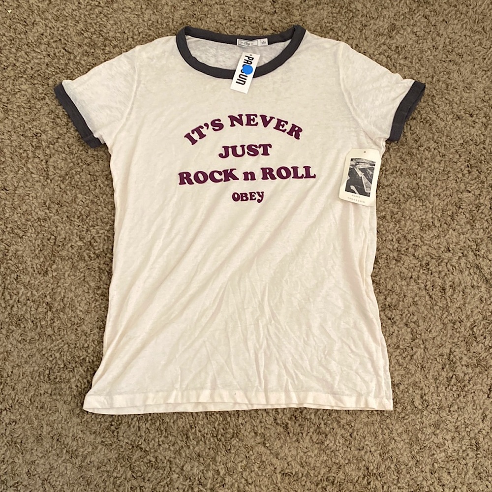 Obey Short Sleeve Shirt - Its Never Just Rock n Roll - Soft Sleep shirt - New